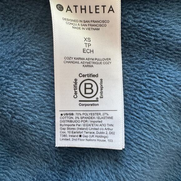 Athleta Women’s Cozy Karma Asym Pullover Comfy Sweatshirt Size XS - Picture 6 of 7